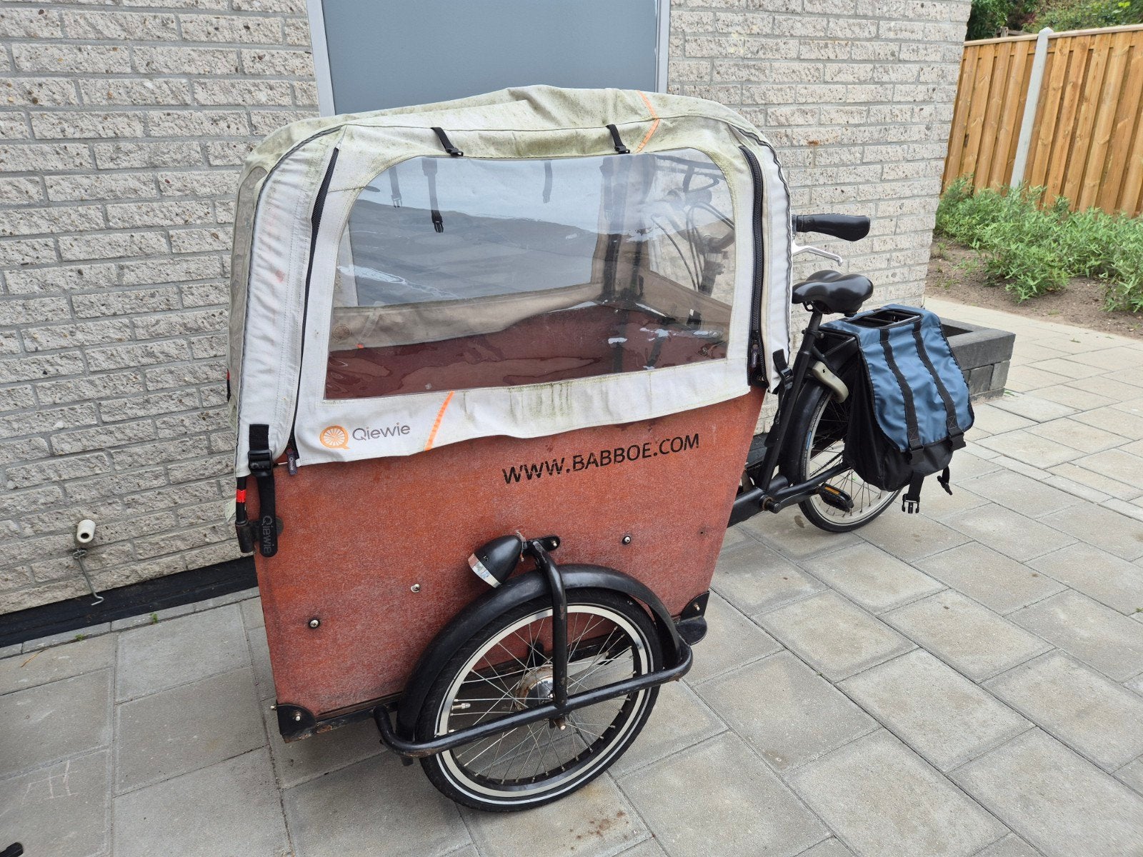 Babboe Big bakfiets met huif, Fietsen en Brommers, Fietsen | Bakfietsen, Gebruikt, Overige merken, 3 kinderen, Huif, Trommelrem
