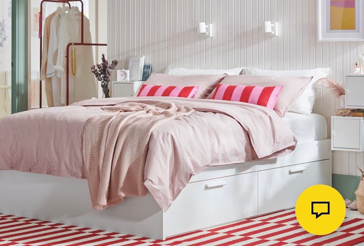 IKEA Brimnes bed 140x200 met lades, Huis en Inrichting, Slaapkamer | Bedden, Ophalen, Gebruikt, Wit, Tweepersoons