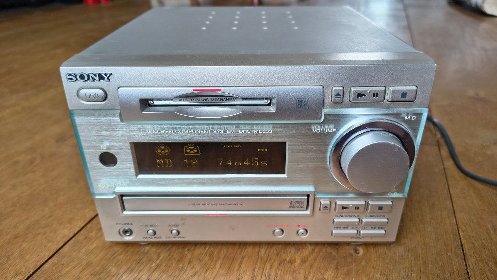 SONY HCD-MD333 CD MD Minidisc Radio Set, 1990's, Gebruikt, Ophalen of Verzenden, Microset, Sony