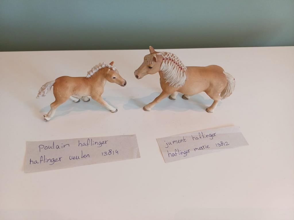 Schleich Haflinger merrie en veulen set (13812, 13814), Verzamelen, Ophalen of Verzenden, Zo goed als nieuw