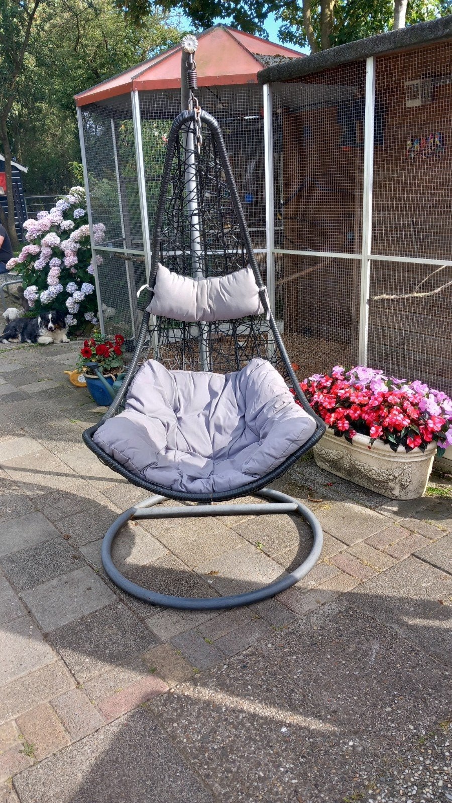 schommel stoel /hangstoel / ei stoel inclusief  kussen, Ophalen, Gebruikt, Wicker, Stoel