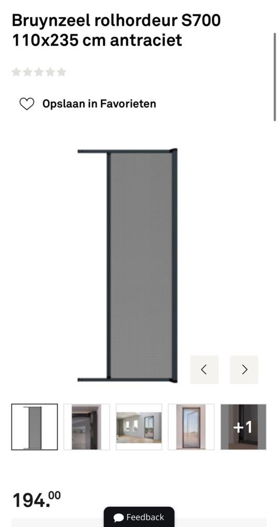 Bruynzeel rolhordeur S700 110x235 cm antraciet, Doe-het-zelf en Verbouw, Deuren en Horren, Nieuw, Hordeur, 200 tot 215 cm, 100 tot 120 cm