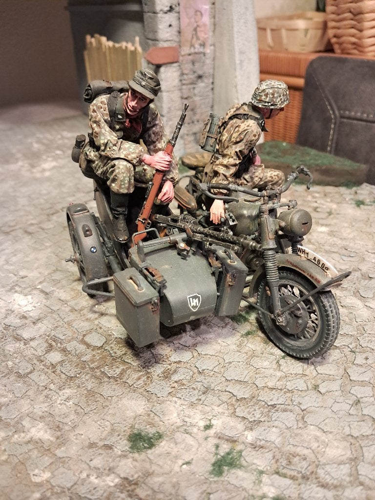 FREEDOM MOTOR MET ZIJSPAN  R75 WWII 1/16 MET 2 MILITAIREN., Ophalen of Verzenden, Nieuw, Motor