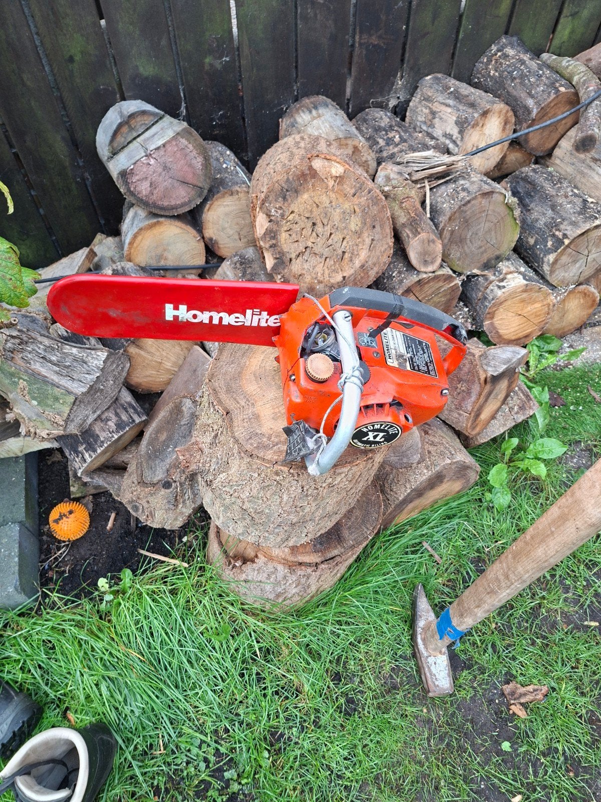 Homelite XL kettingzaag - compleet, als opknapper, Ophalen of Verzenden