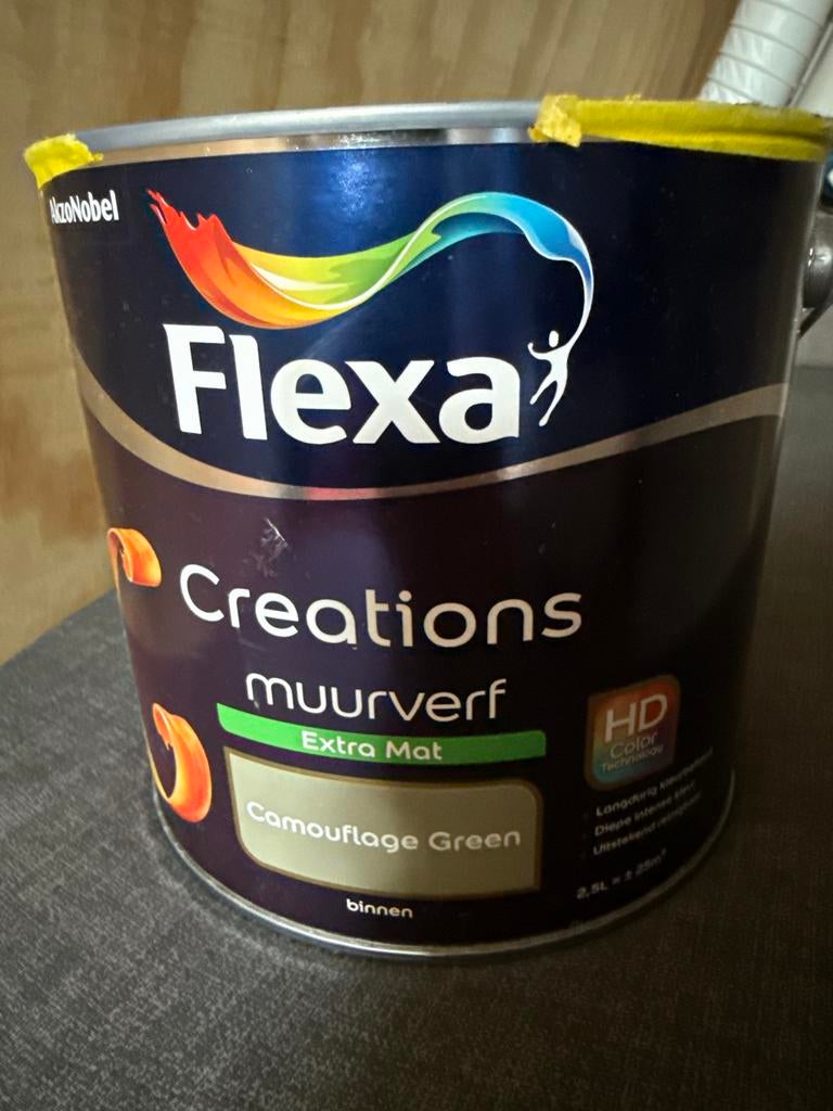 Nieuw blik Flexa Creations muurverf extra Mat Green, Ophalen, Nieuw, Overige typen