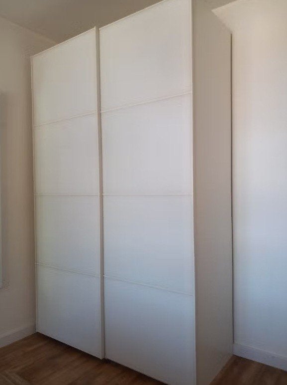 Schuifdeuren wit glas voor PAX kast, Ophalen, Gebruikt, 200 cm of meer, 150 tot 200 cm