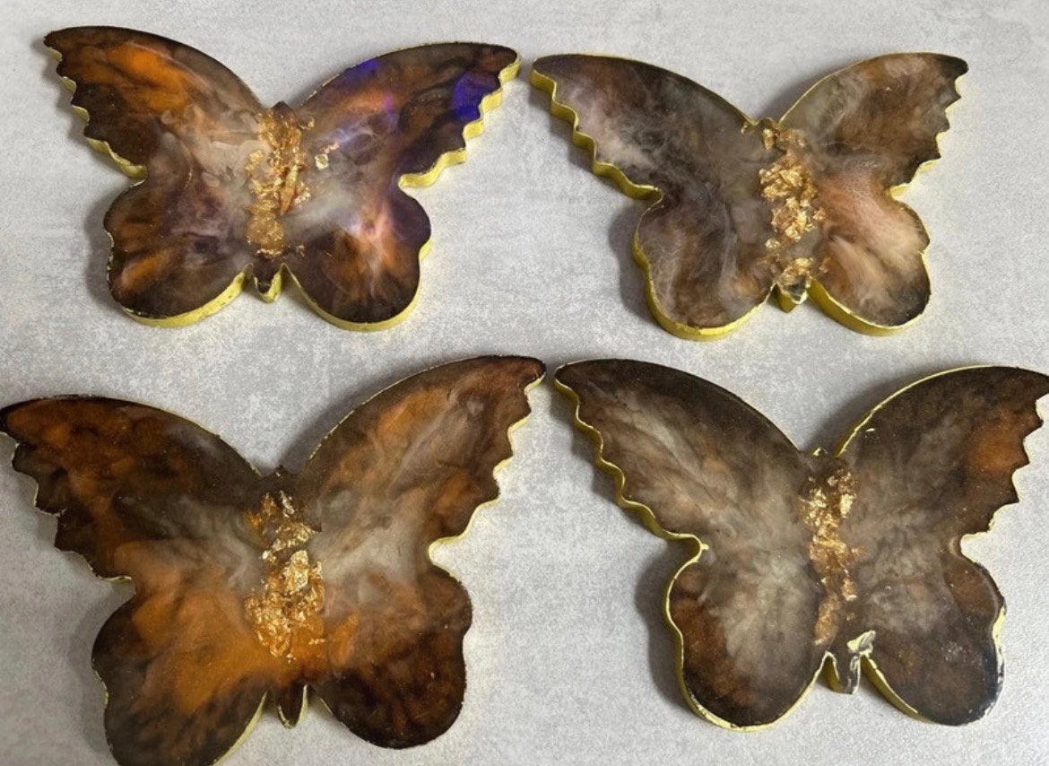 4 handgemaakte onderzetters vlinder, Ophalen of Verzenden, Nieuw