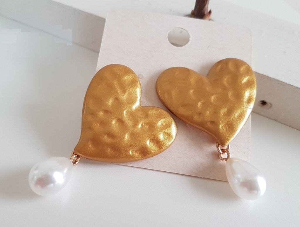 Zara Oorbellen Hart en Parel, Overige materialen, Verzenden, Nieuw, Knopjes of Stekers
