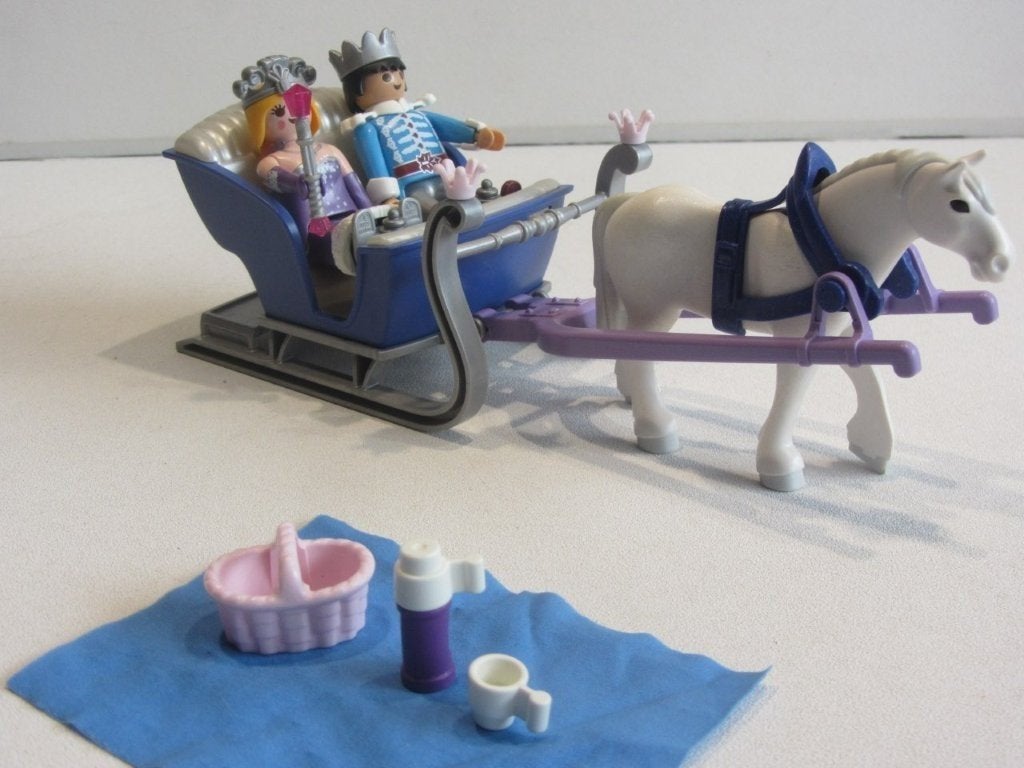 Playmobil Koninklijk paar met paard getrokken arreslee 9474, Ophalen of Verzenden, Gebruikt, Losse onderdelen