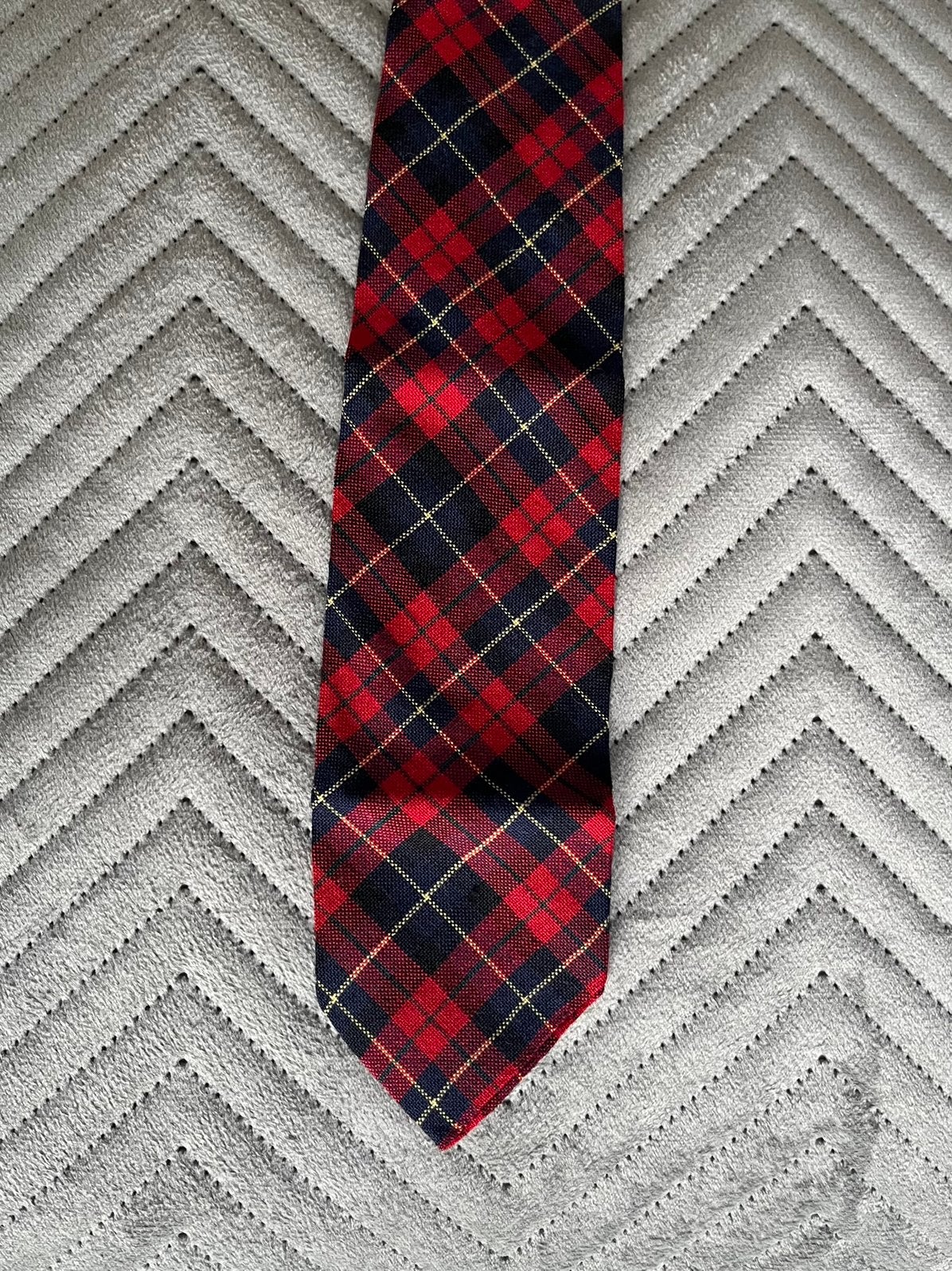 4 vintage Schotse tartan stropdassen wollen partij, Ophalen of Verzenden, Gedragen, Met patroon
