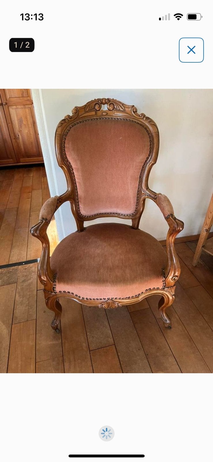 Barok stoel fauteuil roze, Ophalen of Verzenden