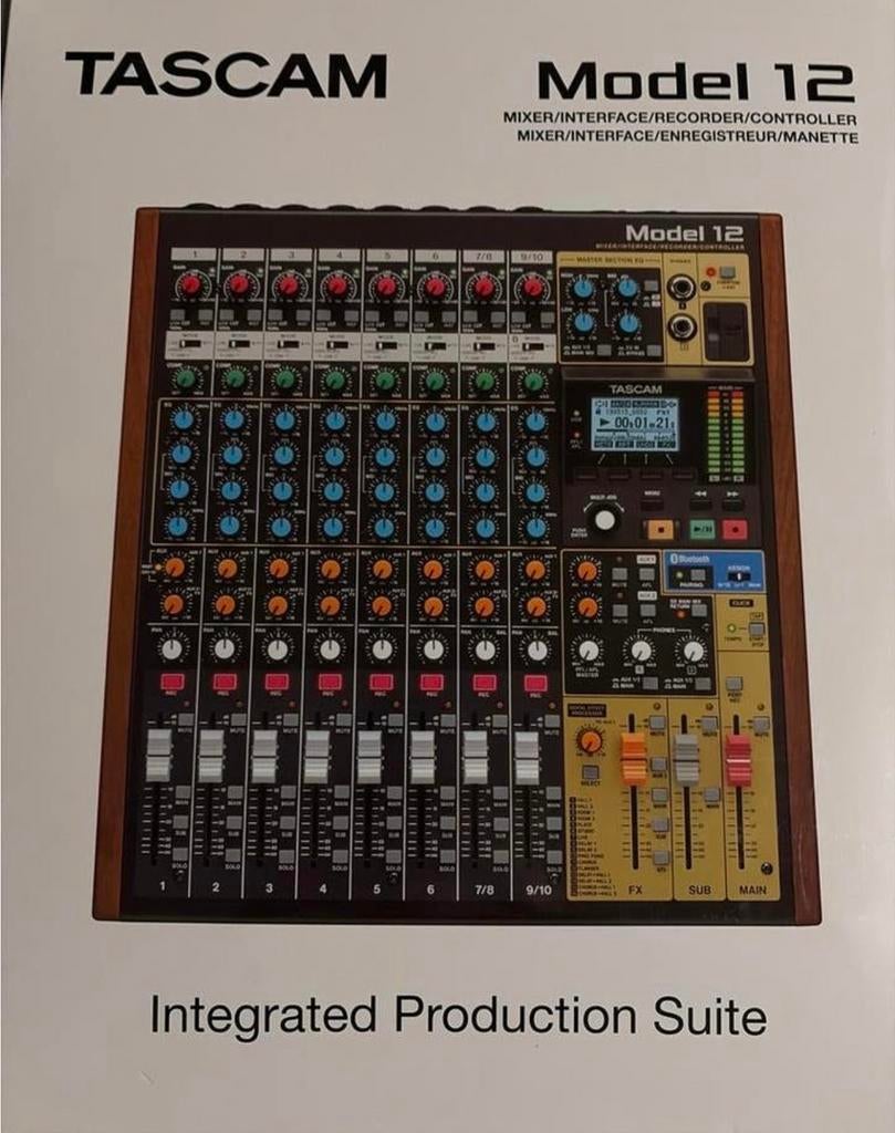 Tascam Model 12, Ophalen, Zo goed als nieuw, 10 tot 20 kanalen, Microfooningang