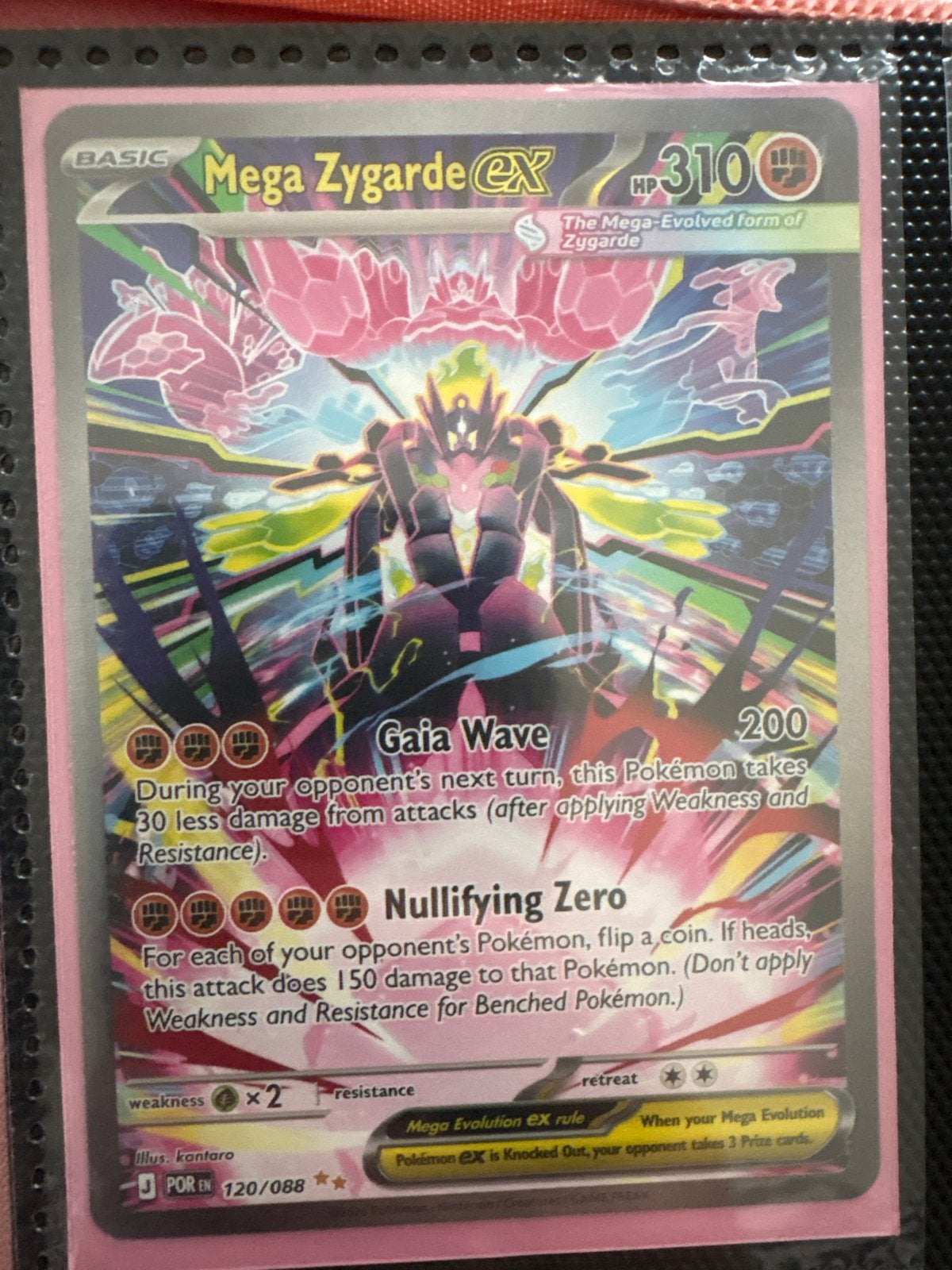 Mega Zygarde EX Pokémon Kaart - POR EN 120/088, Ophalen of Verzenden, Zo goed als nieuw, Losse kaart