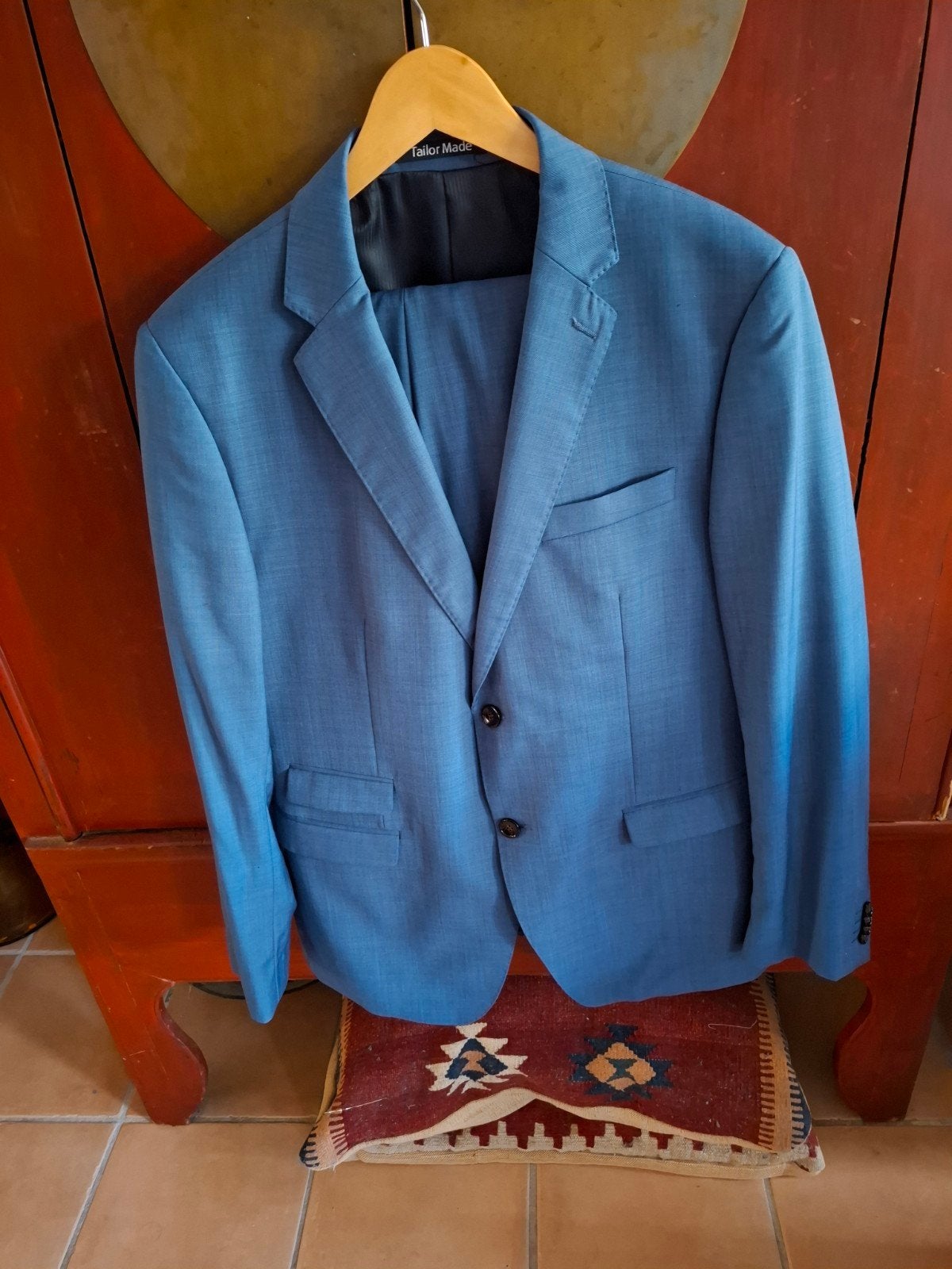 Blauw herenkostuum Liv - jasje maat 56, broek maat 52, Kleding | Heren, Liv, Blauw, Maat 56/58 (XL), Ophalen of Verzenden