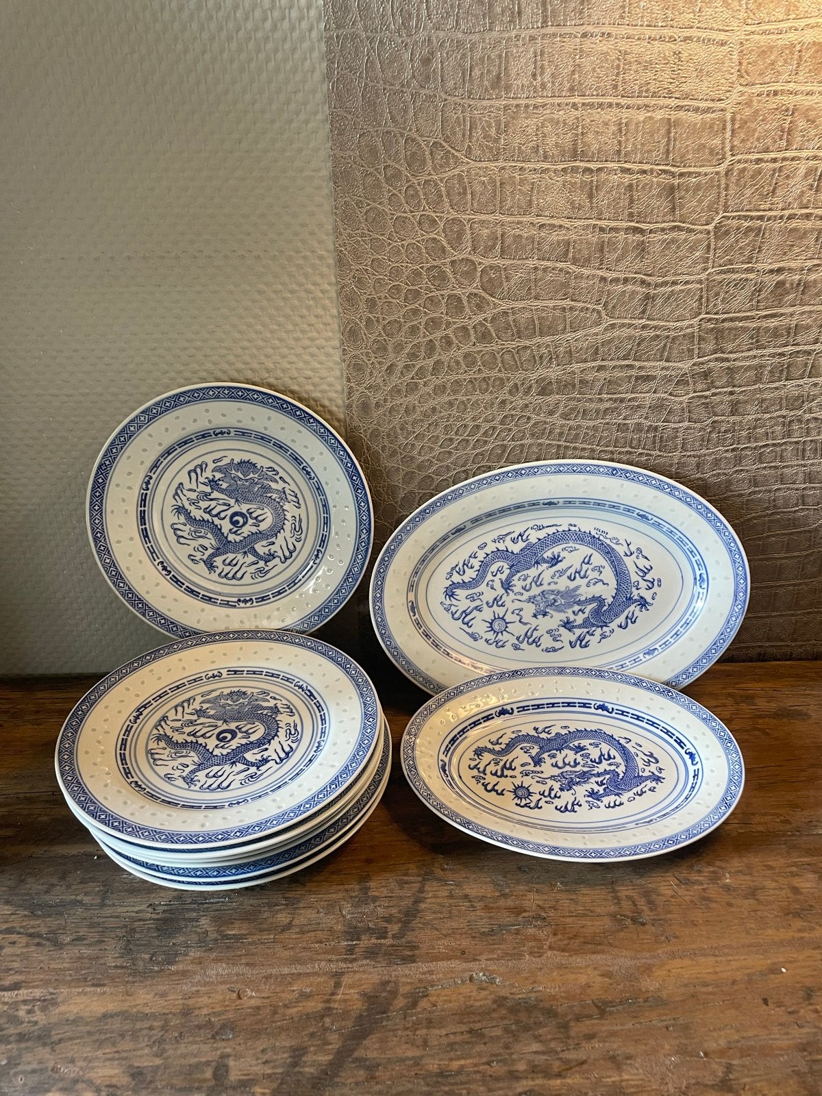 Jingdezhen Draken Servies - 7 Delen, Ophalen of Verzenden