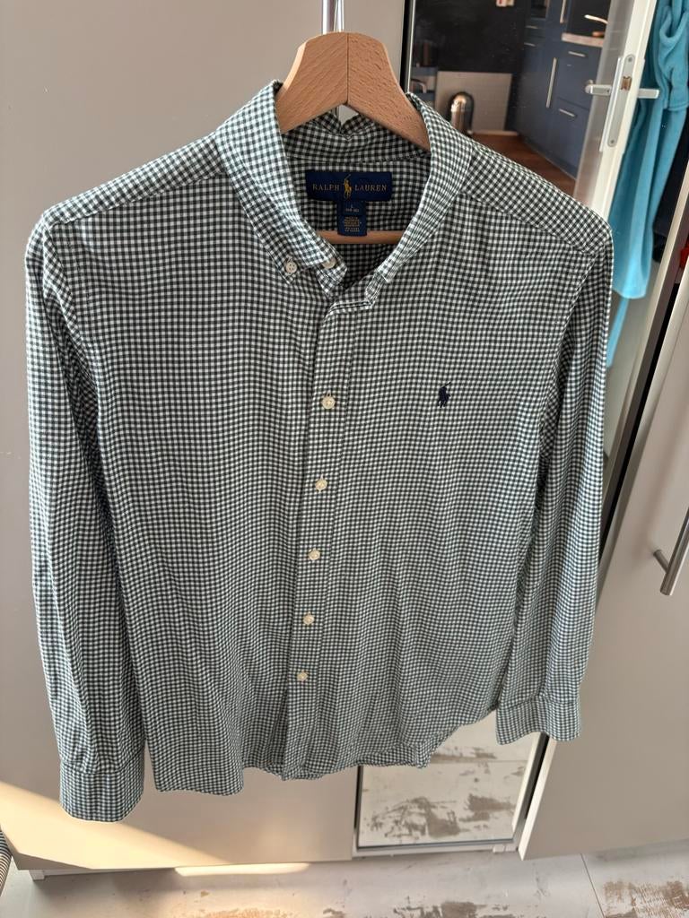 Ralph Lauren overhemd - Groen/wit geruit - Maat L, Ophalen of Verzenden, Zo goed als nieuw