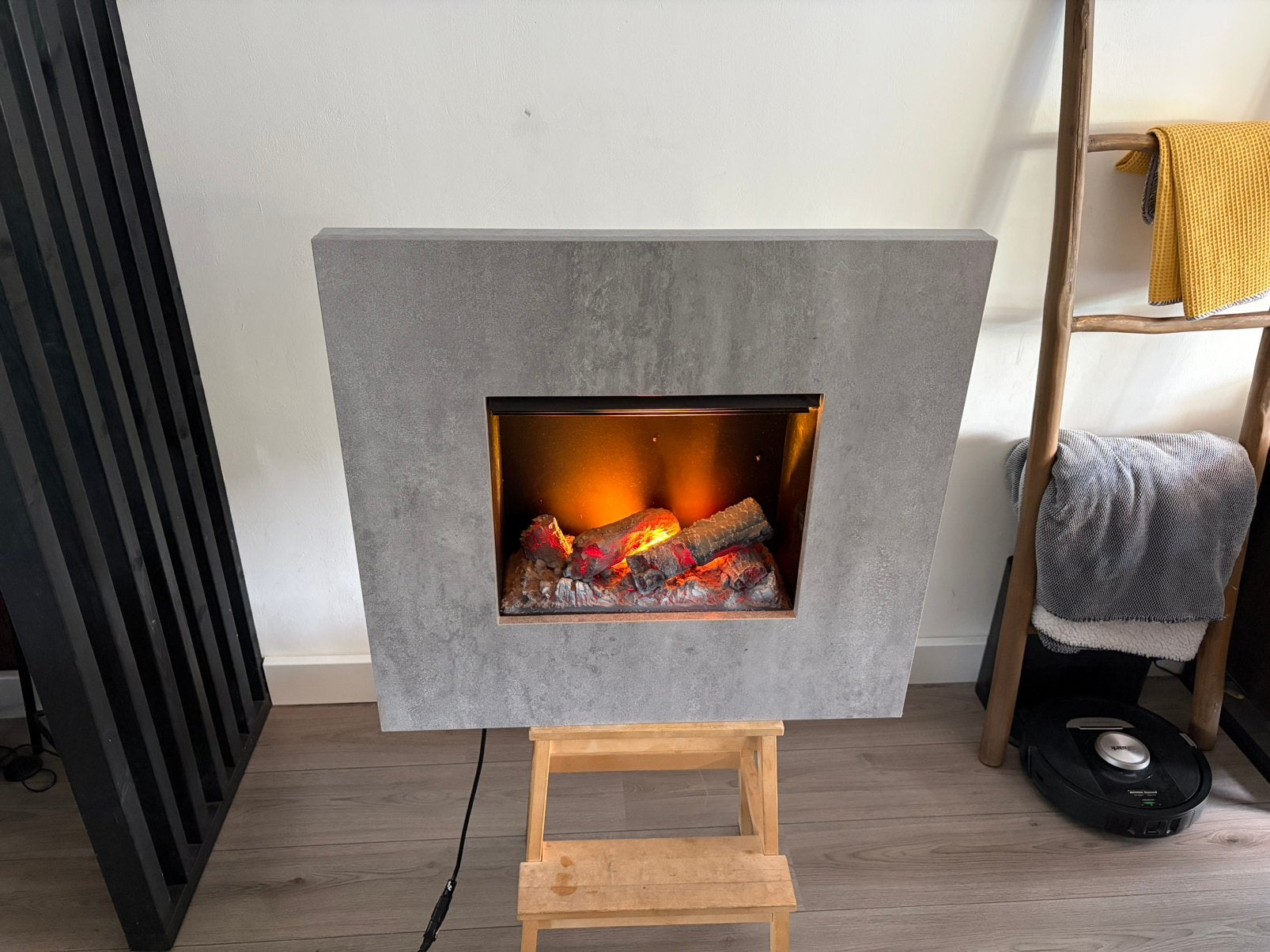 Dimplex Nissum concrete S - opti-myst waterdamphaard, Ophalen, Zo goed als nieuw, Hangende haard, Elektrische haard