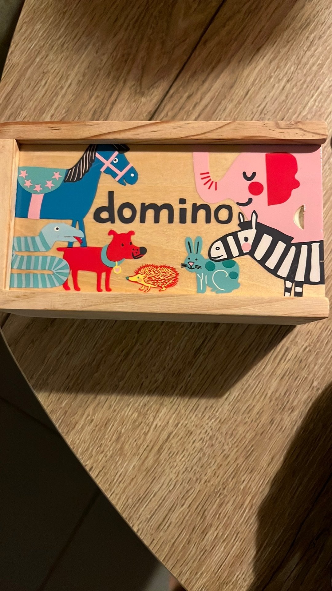 Houten dierendomino, Ophalen, Gebruikt