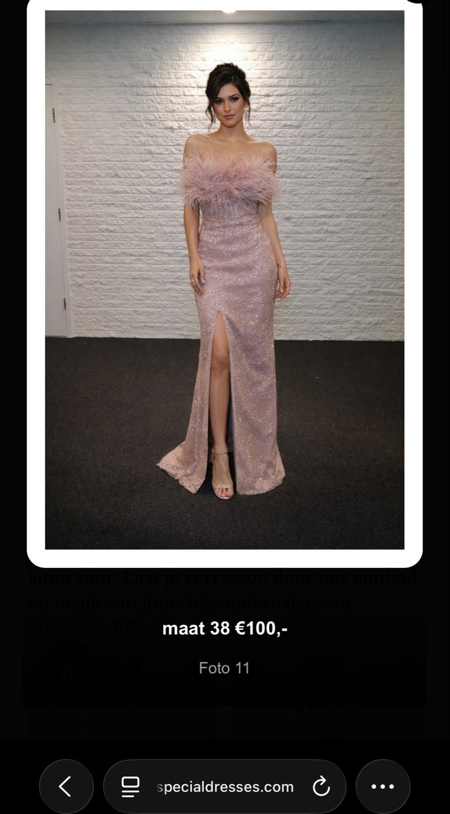 Roze Galajurk met Glitter en Veren - Maat 38, Kleding | Dames, Gelegenheidskleding, Nieuw, Galajurk, Maat 36 (S), Roze, Ophalen