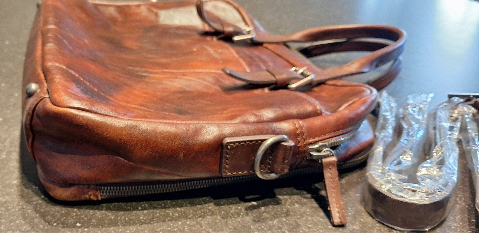 Leren laptoptas 15,6 inch - Castelijn & Beerens, Computers en Software, Ophalen of Verzenden, Zo goed als nieuw