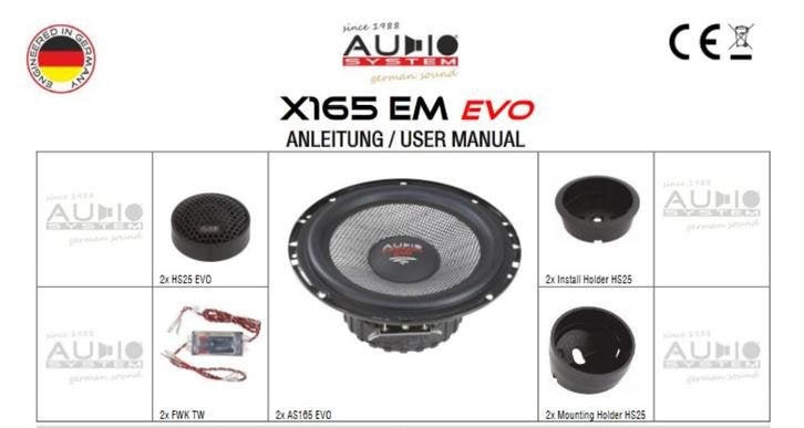 AUDIOSYSTEM X165 EM EVO composet (LAKRO KNALLER), Auto diversen, Niet ingevuld, Niet ingevuld, Nieuw, Ophalen of Verzenden