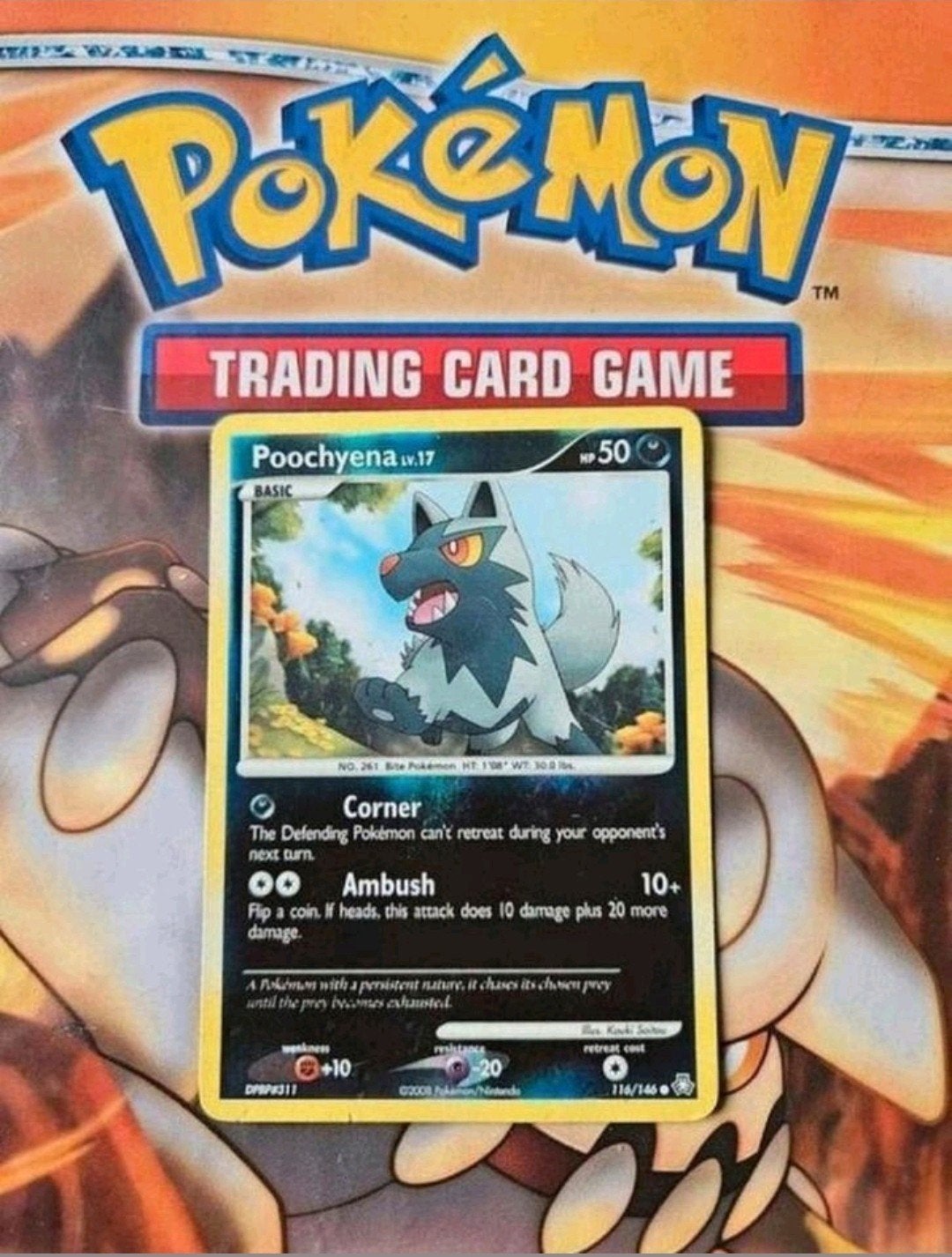 Poochyena 116/146 Diamond&Pearl Legends Awakened reverse, Ophalen of Verzenden, Gebruikt, Losse kaart, Foil