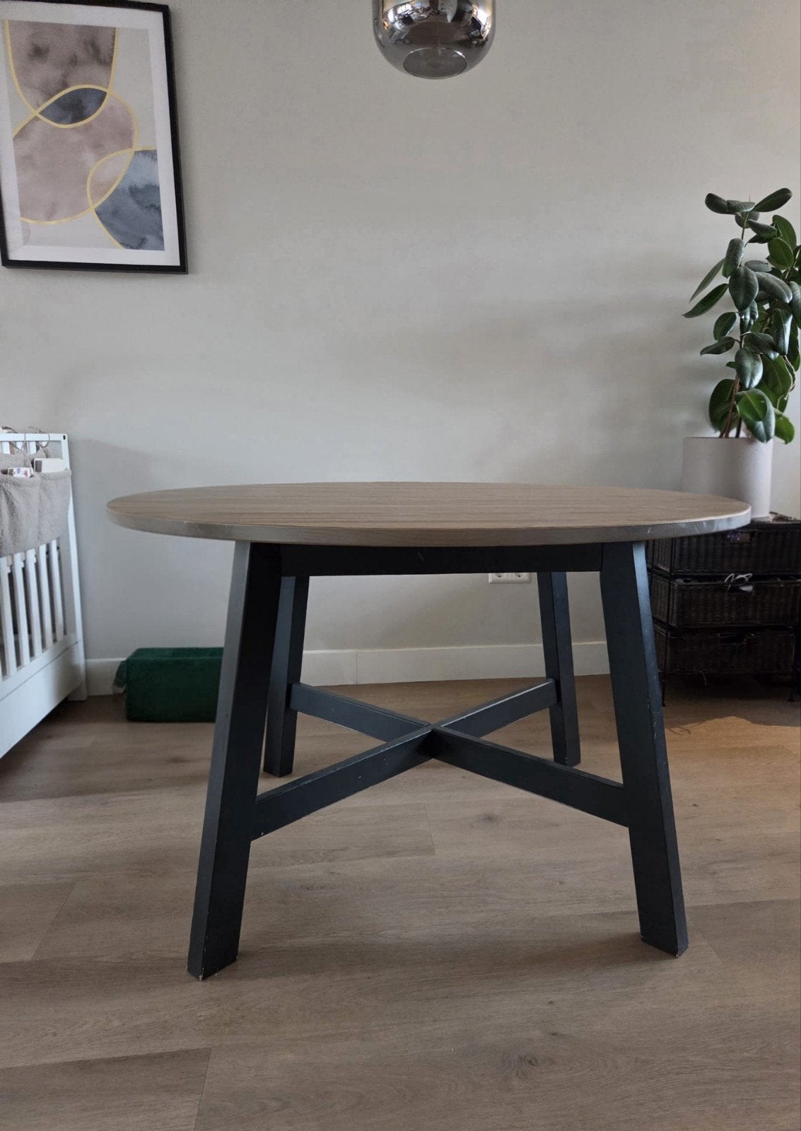 Ronde Eettafel, Ophalen, Rond, Zo goed als nieuw, 100 tot 150 cm
