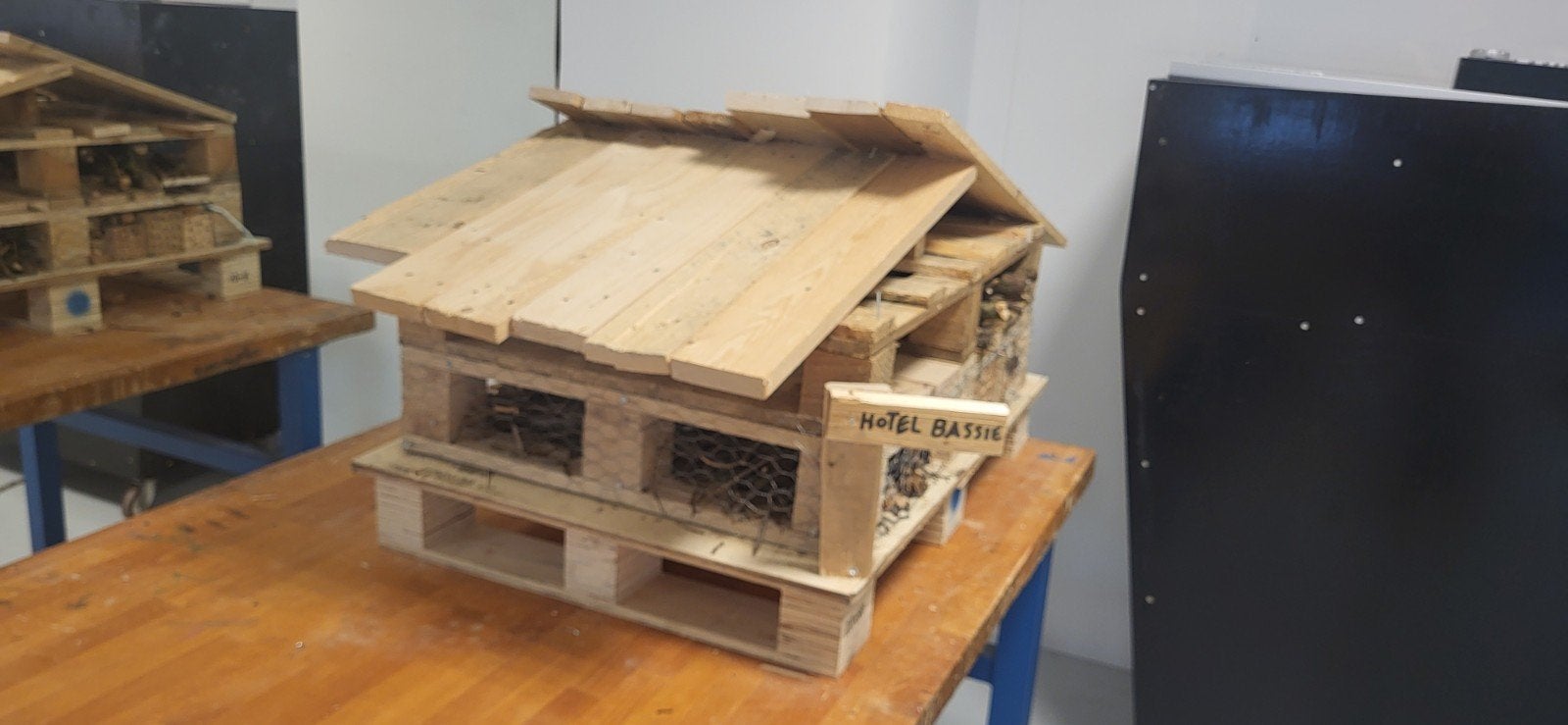 Uniek insectenhotel 'Hotel Bassie' van pallets, Tuin en Terras, Vogelhuisjes en Vogelbaden, Ophalen, Nieuw