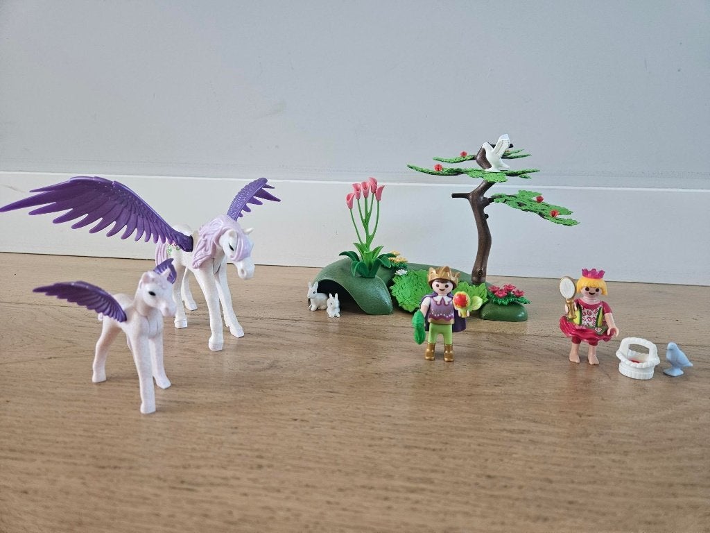 Playmobil princess koningskinderen met Pegasus en veulen, Complete set, Ophalen of Verzenden, Zo goed als nieuw, Princess