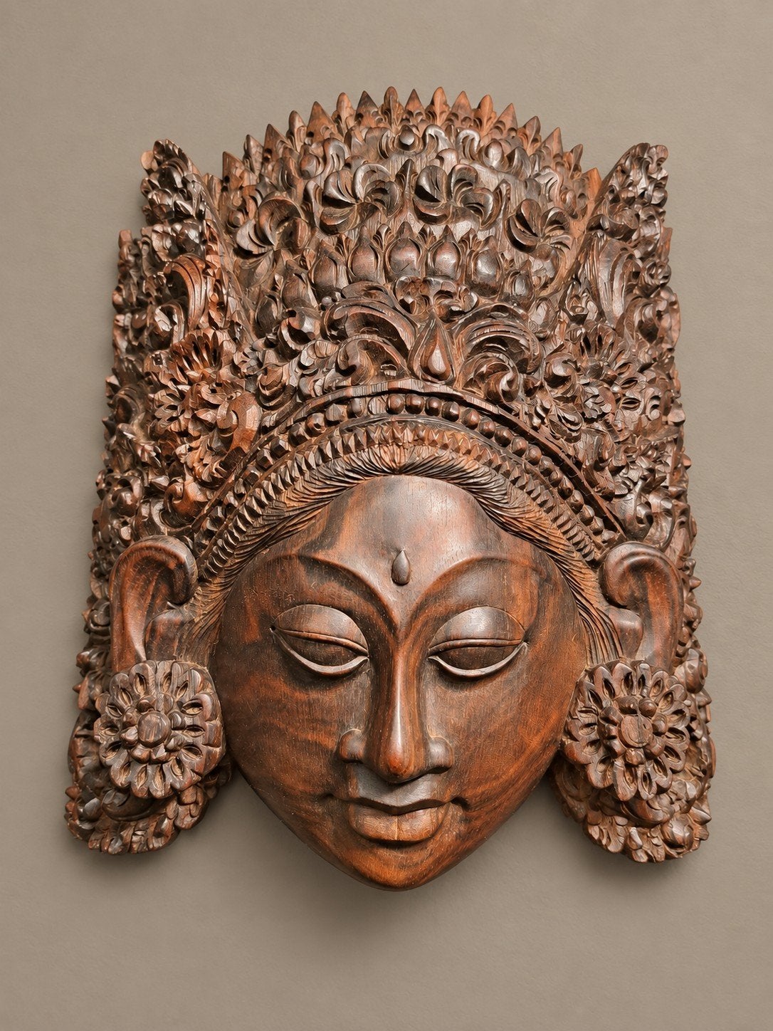 Prachtig Balinees masker van Coromandel hout, Ophalen of Verzenden