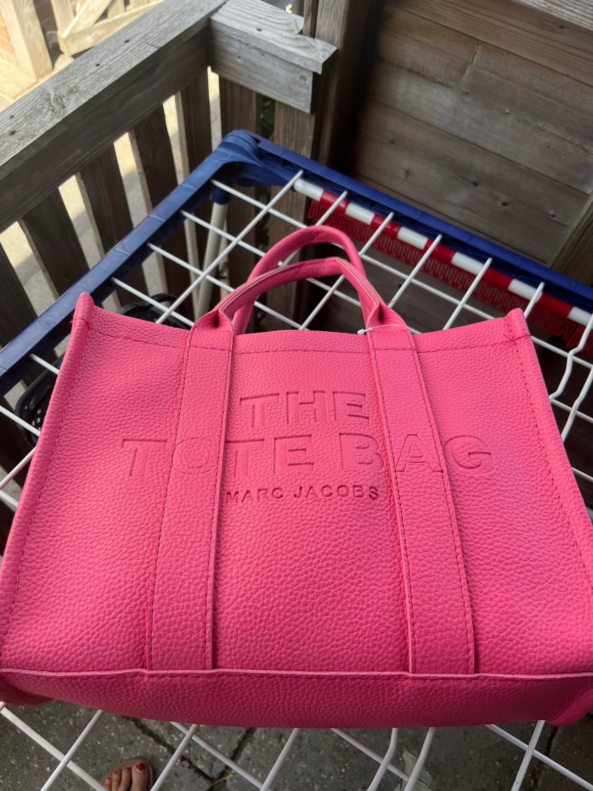 The tote marc jacobs leren tas roze als nieuw, Ophalen of Verzenden, Zo goed als nieuw, Roze, Schoudertasje