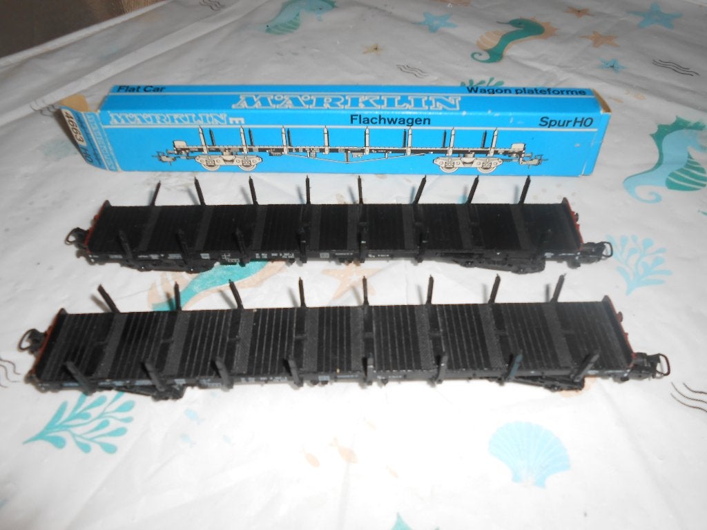 Märklin 4663 2x de lange zware metalen rongenwagons, Wisselstroom, Treinset, Nieuw, Ophalen of Verzenden