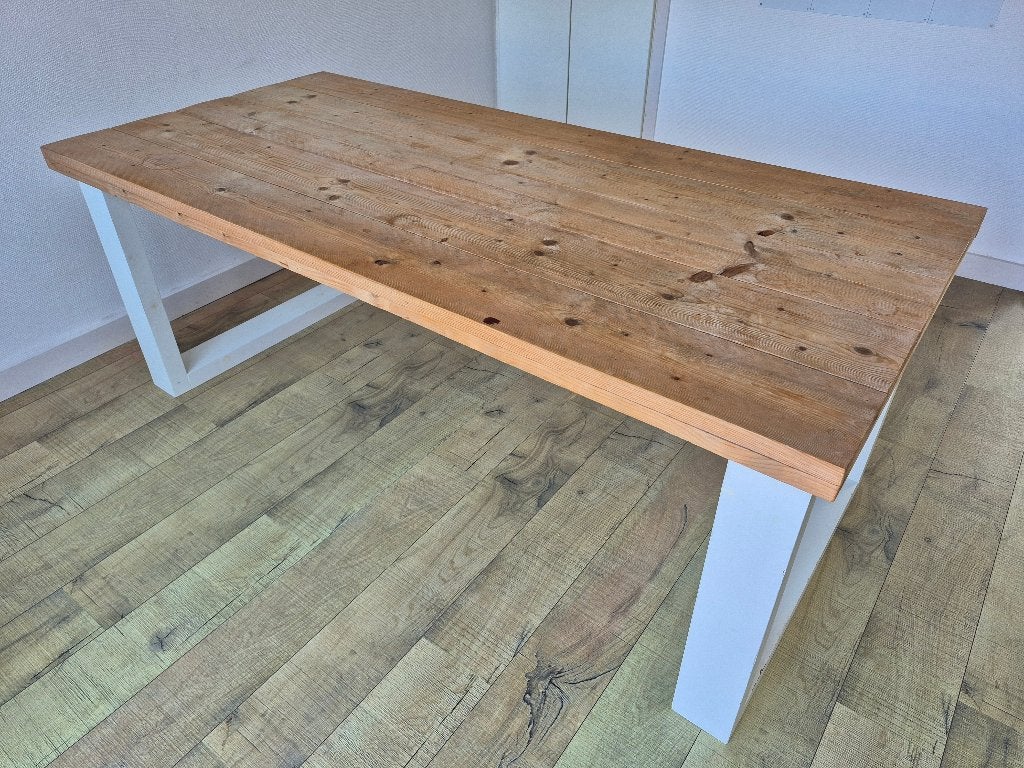 Eettafel (Steigerhout - 200/94,5 cm), Huis en Inrichting, Tafels | Eettafels, Ophalen, Gebruikt, 50 tot 100 cm, Vijf personen of meer