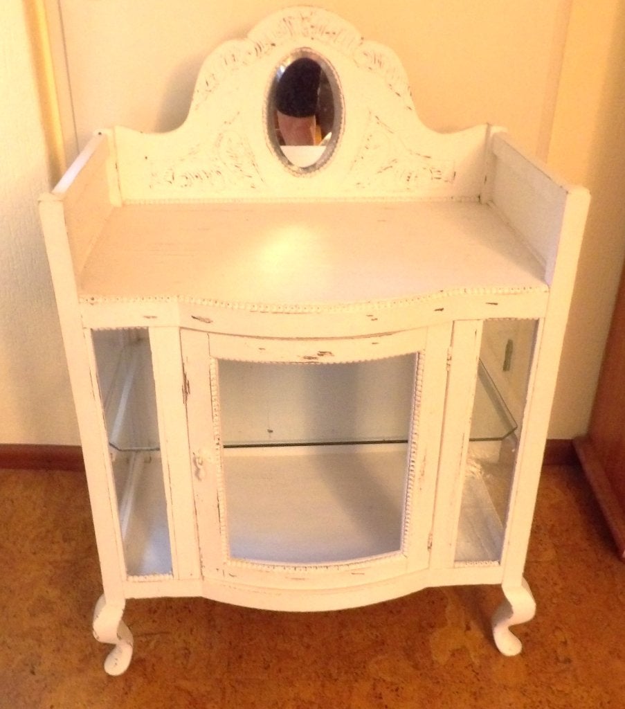brocante vitrinekast/ oud theekastje, Ophalen