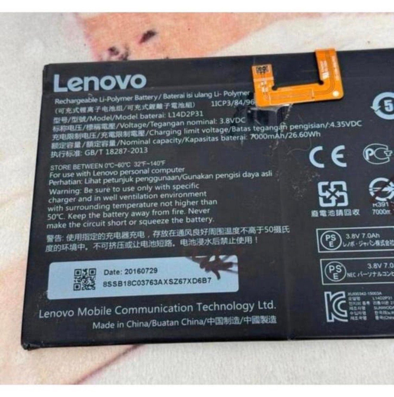 Originele L14D2P31 accu Lenovo TAB2 A10-30 A10-70 A10 NIEUW, Nieuw, Ophalen of Verzenden, H, H