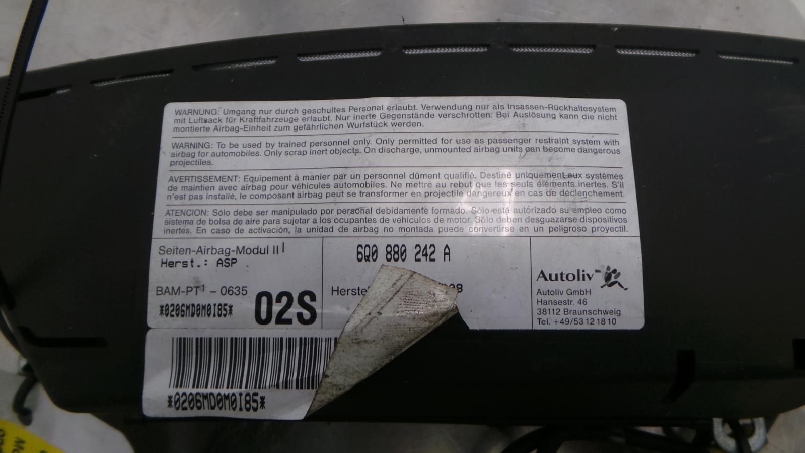 VOLKSWAGEN POLO TREND AIRBAG RECHTS 2008, Ophalen of Verzenden, Gebruikt, ARN erkend