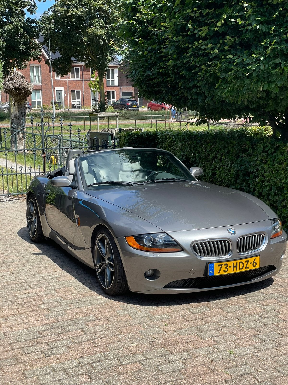 Z4 2.5i 2003 Sterling grau Ivoor leer, Beige, 192 pk, Cabriolet, Leder