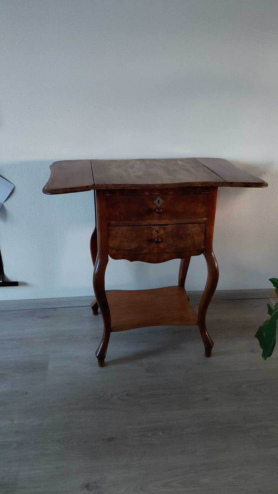 Antiek hollands serveertafeltje/bijzetkamertafel mahonie, Ophalen