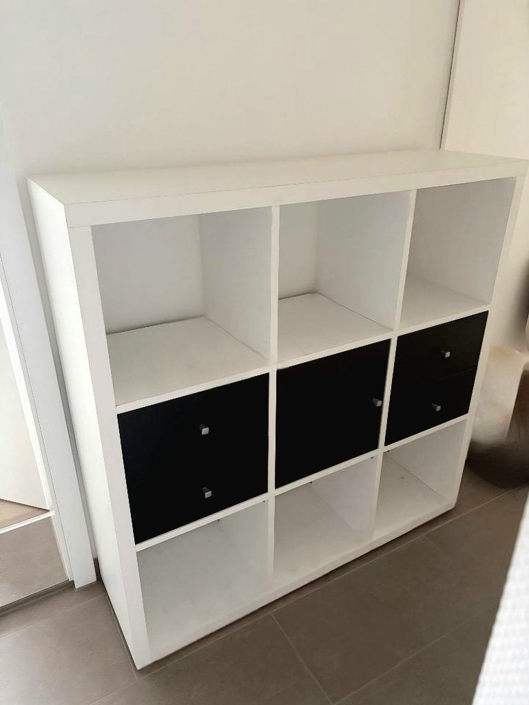 9 vaks open kast vakkenkast 3x3 wit ikea, Ophalen, 100 tot 150 cm, 5 laden of meer, 100 tot 150 cm