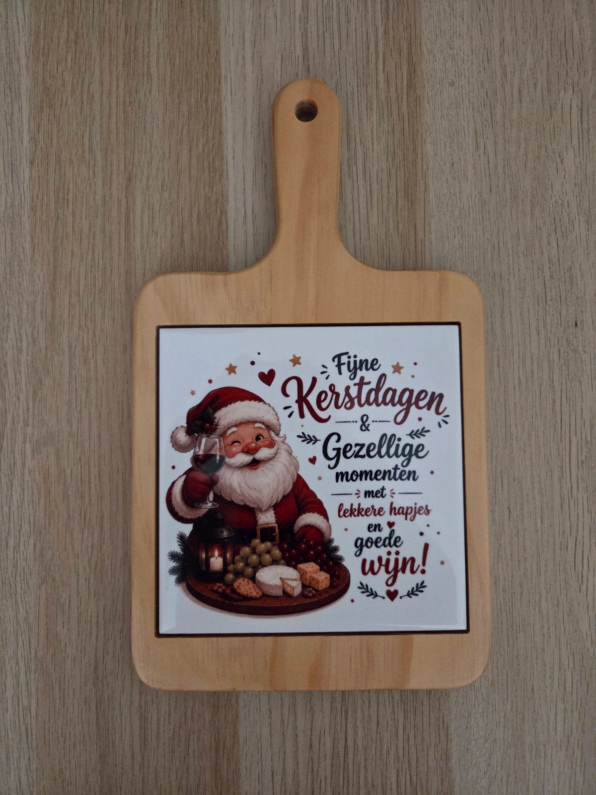 Borrelplank met tegel en eigen foto/tekst, Verzenden