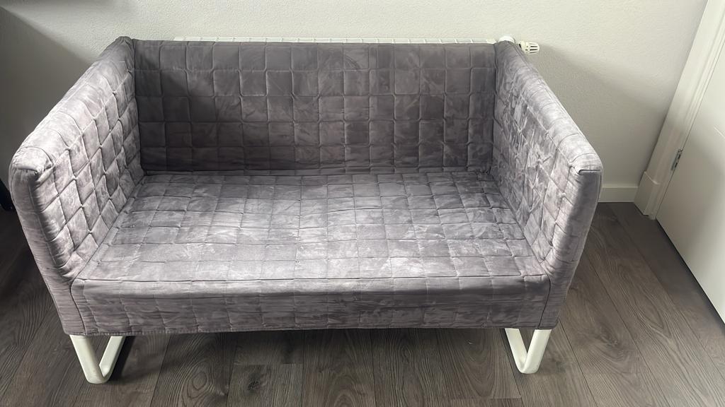 IKEA Knopparp tweepersoons bank - Grijs, Ophalen, Gebruikt, Minder dan 75 cm, Tweepersoons