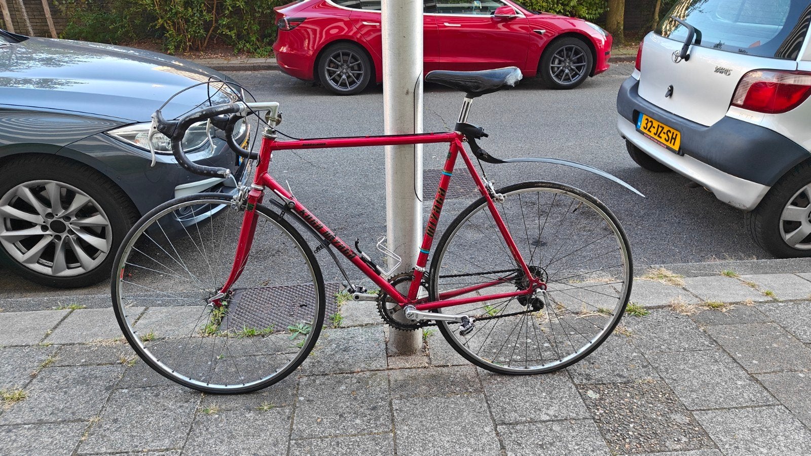 Vintage racefiets, rood, 10 versnellingen, 28 inch, Fietsen en Brommers, Fietsen | Racefietsen, Gebruikt, Ophalen, Overige merken