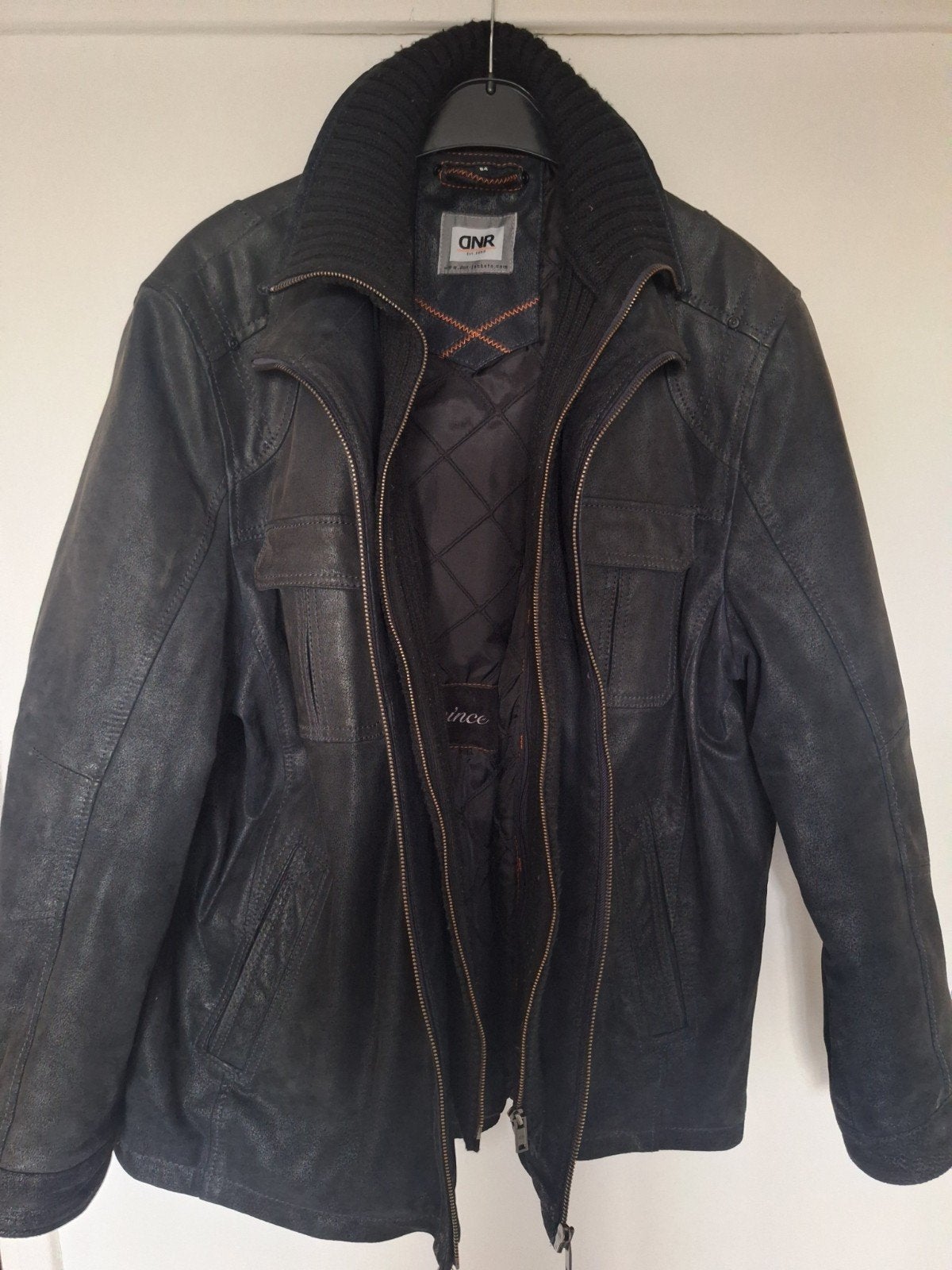 DNR Leren Jas Zwart Maat 64 (XL), Kleding | Heren, Zwart, Maat 56/58 (XL), Ophalen of Verzenden, Zo goed als nieuw