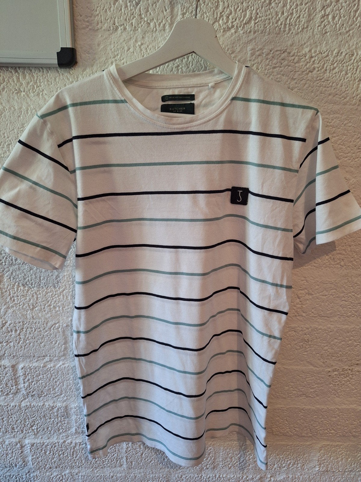 Butcher of Blue T-shirt Maat S Gestreepte Print, Kleding | Heren, Butcher of Blue, Meerkleurig, Ophalen of Verzenden, Gedragen