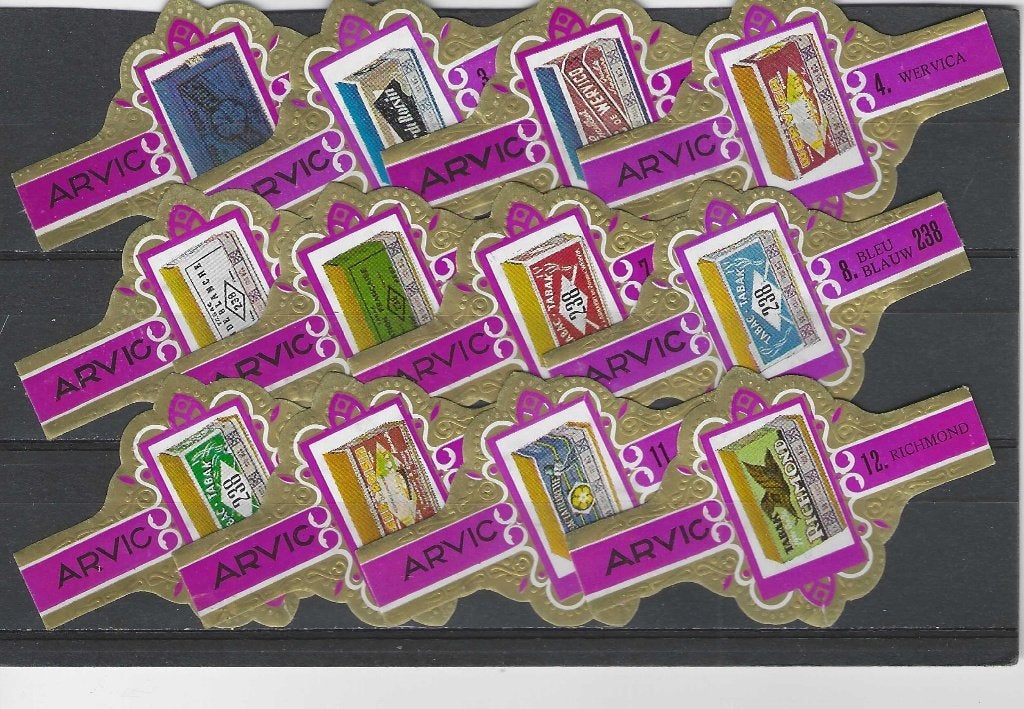 reeks 718  tabak dozen    1-12   sigarenbanden, Ophalen of Verzenden, Zo goed als nieuw, Sigarenbandjes