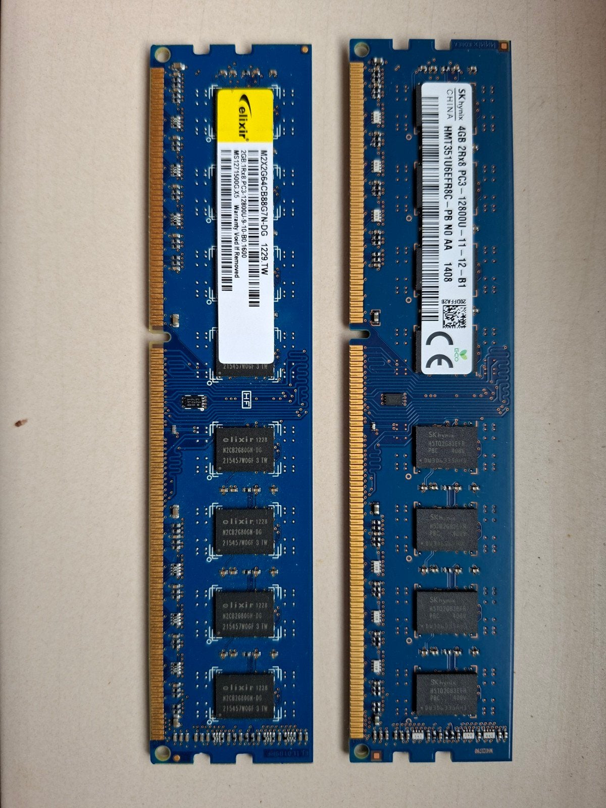 DDR3 RAM Geheugenmodules - 2GB Elixir & 4GB SK Hynix, Gebruikt, Verzenden, DDR3, Desktop