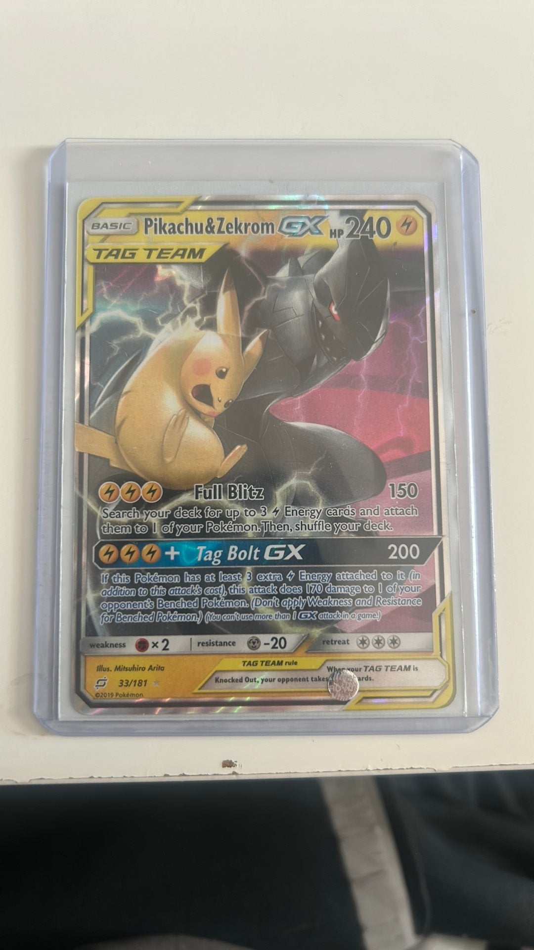 Pikachu zekrom tag team pokemon kaart, Ophalen of Verzenden, Nieuw, Losse kaart, Foil