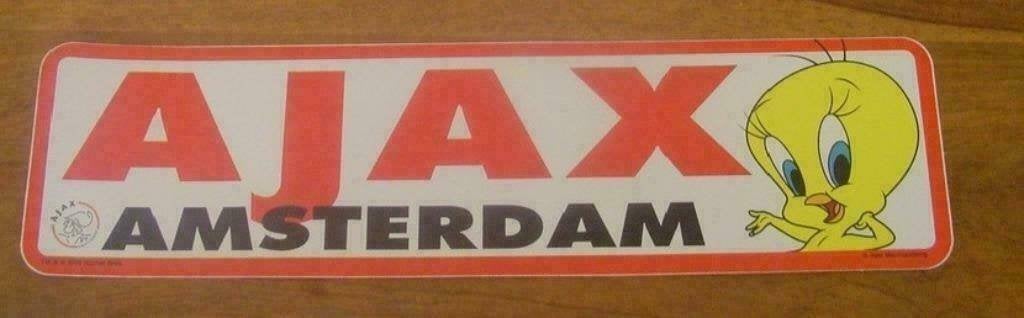 Sticker Ajax Amsterdam(Tweety Looney Tunes), Ophalen of Verzenden, Nieuw, Sport