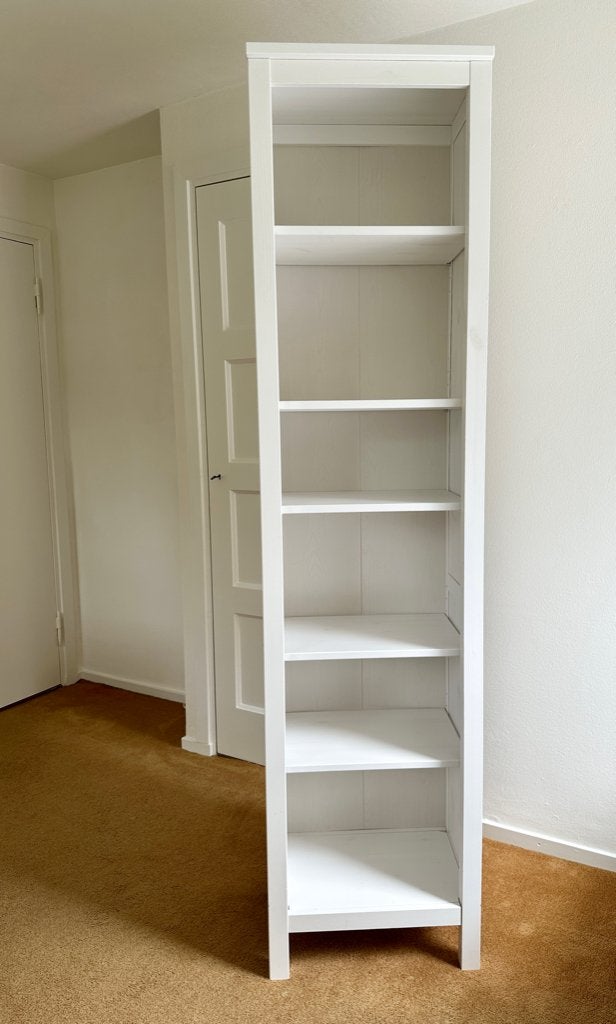 Hemnes boekenkast hout wit verstelbaar vakkenkast Ikea kast, Huis en Inrichting, Ophalen, Met plank(en), Minder dan 50 cm, Gebruikt