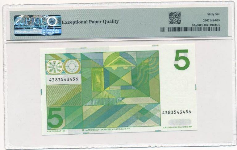 Nederland 5 gulden 1973 Vondel 2 PMG 66 EPQ, Ophalen of Verzenden, 5 gulden, Los biljet